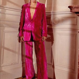 NWT Nasty Gal Crushed Velvet Suit Trousers/Jacket